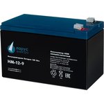Парус электро HM-12-9, Батарея Парус Электро, стандартная серия HM-12-9, напряжение 12В, емкость 9Ач (разряд 20 часов), макс. ток разряда (5