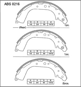 Колодки барабанные NISSAN Pathfinder (R50)/Pick Up (D=295x50mm) ALLIED NIPPON ABS 0216