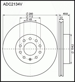 ADC2134V, Диск тормозной | перед |