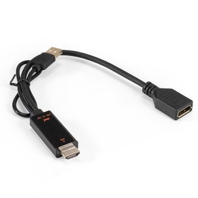 Фото 1/3 Конвертер HDMI-DisplayPort ExeGate EX-A-HDMIM-DPFU2-0.15 (19M/U2AM+20F, с питанием USB2.0)