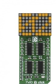 Фото 1/3 MIKROE-2790, MIKROE-2790, 7 x 10 Y Click LED Matrix Display Development Board With 74HC595