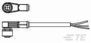 1-2273012-3, M8 X 1.0 ANGLED SOCKET PIGTAIL LED