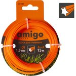 70341, Леска для триммера 1.5мм 15м звезда AMIGO