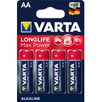Фото 2/2 Батарейка VARTA LONGLIFE MAX POWER AA бл. 4 (упаковка из 4)
