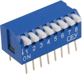 DS1040-08 BT (SWD3-8), DIP-переключатель 8 pin тип "piano", на плату