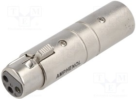 AC3F3MW, Соединитель; XLR "мама",XLR "папа"; PIN: 3; серебристый; прямой