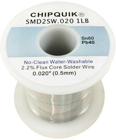 SMD2SW.020 1LB, Solder Solder Wire 60/40 Tin/Ld N/C .020 1lb