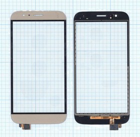 Сенсорное стекло (тачскрин) для Huawei G7 Plus золотое
