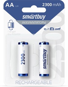 Фото 1/5 Аккумулятор NiMh Smartbuy AA/2BL 2300 mAh (24/240) (SBBR-2A02BL2300)