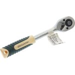 Ключ трещотка 3/8" 45 зубов 205мм реверсивная с резиновой ручкой ROCKFORCE