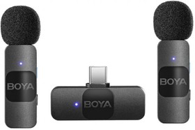 Фото 1/9 Boya BY-V20 Двухканальная Сверхкомпактная 2,4ГГц Беспроводная Микрофонная Система, USB-C