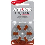 Батарейки для слуховых аппаратов Rayovac Extra ZA312 BL6 Zinc Air 1.45V (блистер 6шт)