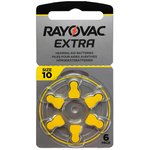 Батарейки для слуховых аппаратов Rayovac Extra ZA10 BL6 Zinc Air 1.45V (блистер 6шт)