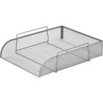 Лоток для бумаг горизонт., металл. сетка, выс.83мм, серебро 383299