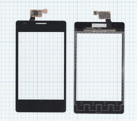 Сенсорное стекло (тачскрин) для LG Optimus L5 Dual E615 черное