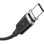 Магнитный кабель USB 2.0 A вилка - Type C, черный 1 м. PL1152