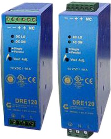 DRE120-12A, DRE120 Switched Mode DIN Rail Power Supply, 230V ac, 12V dc dc Output, 10A Output, 120W
