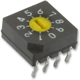 DRS 3010, Switch DIP N.O./N.C. SP10T 10 Flush Screwdriver 0.03A 15VDC PC Pins 20000Cycles Thru-Hole
