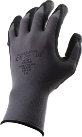 Фото 1/2 8010, Polyflex Plus Grey Nitrile Mechanic Work Gloves, Size 10, Large, Nitrile Foam Coating