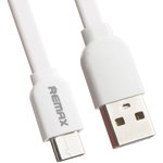 USB Дата-кабель Remax Type-c для USB Type-C плоский 1м (белый)