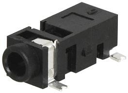 MJ-2523-SMT-TR разъем, 2.5 mm, Mono, Right Angle, Surface Mount (SMT), Audio Jack Connector