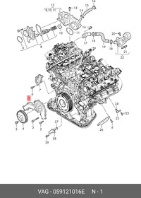 059121016E, Помпа AUDI A6, A7, Q7 3.0TDI 13