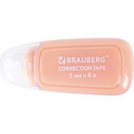 Корректирующая лента BRAUBERG COMPACT PLUS PASTEL, 5 мм х 6 м, корпус ассорти ...