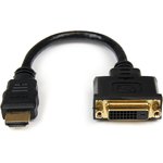 HDDVIMF8IN, 1920x1200 HDMI 1.4 Male HDMI to Female DVI-D Dual Link Cable, 20cm