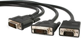 Фото 1/3 DVIVGAYMM6, Male DVI-I Dual Link to Male DVI-D Dual Link, VGA Cable, 1.8m