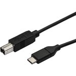 USB2CB3M, USB 2.0 Cable, Male USB C to Male USB B Cable, 3m