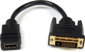 Фото 1/4 HDDVIFM8IN, 1920 x 1200 HDMI 1.4 Female HDMI to Male DVI-D Dual Link Cable, 20cm