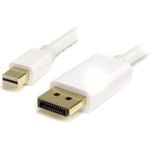 MDP2DPMM2MW, Male Mini DisplayPort to Male DisplayPort, PVC Cable, 4K @ 60 Hz, 2m
