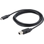 USB2CB2M, USB 2.0 Cable, Male USB C to Male USB B Cable, 2m