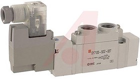SY7120-5LZ-02T-Q, 5/2 Pneumatic Solenoid/Pilot-Operated Control Valve - Solenoid/Pilot NPTF 1/4 SY7000 Series 24V dc