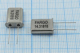 Кварцевый резонатор 14318,18 кГц, корпус HC49U, нагрузочная емкость 20 пФ, 1 гармоника, (FARGO)