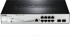 DL-DGS-1210-10P/ME/A1A, Коммутатор Metro Ethernet 8х10ХХMbps, с PoE