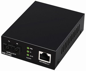 DL-DMC-G10SC/A1A, Медиаконвертер с 1 портом 100/1000Base-T и 1 портом 1000Base-LX с разъемом SC для одномодового оптического кабеля (до 10 к