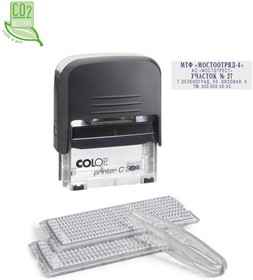 Фото 1/8 Штамп самонаборный NEW Printer С30-Set 5 стр.18х47мм 2 кассы корпус черный