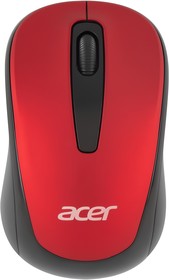 Фото 1/7 Мышь Acer OMR136 красный оптическая (1000dpi) беспроводная USB для ноутбука (2but)