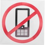 56-0042, Наклейка запрещающий знак «Использование мобильных телефонов запрещено» ...