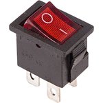36-2190-1, Выключатель клавишный 250V 6А (4с) ON-OFF красный с подсветкой Mini ...