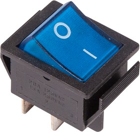 Фото 1/3 36-2331-1, Выключатель клавишный 250V 16А (4с) ON-OFF синий с подсветкой (RWB-502, SC-767, IRS-201-1)