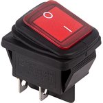 36-2360-1, Выключатель клавишный 250V 15А (4с) ON-OFF красный с подсветкой ...