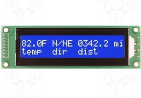 NHD-0220DZ-NSW-BBW, Дисплей: LCD; алфавитно-цифровой; STN Negative; 20x2/2x20; LED
