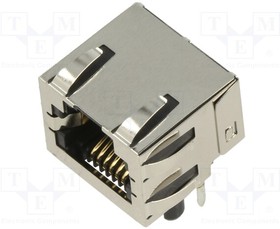0438600005, Modular Connectors / Ethernet Connectors R/A 6/6 INVERTED offset ground tabs