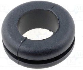 HG-6, Grommet; Omount.hole: 12.5mm; Ohole: 9.5mm; black; UL94HB