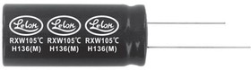 Фото 1/2 RXW101M1EBK-0611, Aluminum Electrolytic Capacitors - Radial Leaded 100uF 20% 25V Low ESR, Small Size