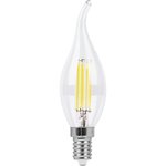 38012, Лампа светодиодная LED 11вт Е14 белый свеча на ветру FILAMENT