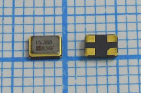 Кварцевый резонатор 15360 кГц, корпус SMD03225C4, нагрузочная емкость 12 пФ, точность настройки 10 ppm, стабильность частоты 30/-40~85C ppm/