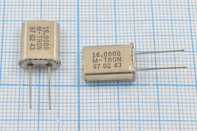 Резонатор кварцевый 16МГц, нагрузка 22пФ; 16000 \HC49U\22\\\MP-1\1Г +SL (M-TRON)